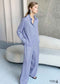 Pijama bohemio, conjunto de pijama de satén Lucy en azul